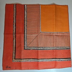 Vintage Vera Neumann Napkin Orange Terracotta Geometric MCM Square 17.5in